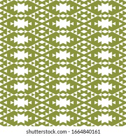 Seamless pattern. Geometrical backdrop. Ethnic wallpaper. Digital paper, web designing, textile print. Simple shapes background. Rhombuses, triangles, figures ornament. Vector art.