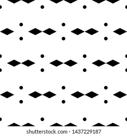 Seamless pattern. Geometrical backdrop. Figures background. Rhombuses, circles ornament. Simple shapes wallpaper. Digital paper, web designing, textile print. Vector.