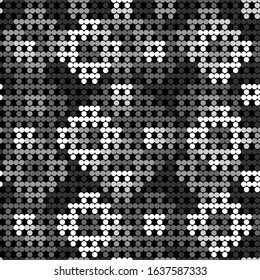 Seamless pattern. Geometrical backdrop. Figures background. Circles ornament. Digital paper, web designing, textile print. Simple shapes wallpaper. Dots motif. Vector.