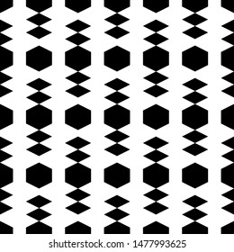 Seamless pattern. Geometrical backdrop. Quadrangular, hexagonal shapes wallpaper. Rhombuses, hexagons ornament. Geometric background. Digital paper, textile print, abstract. Polygons motif. Vector.