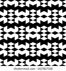 Seamless pattern. Geometrical backdrop. Rhombuses, triangles, figures ornament. Polygons background. Simple shapes wallpaper. Digital paper, web designing, textile print.