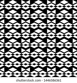 Seamless pattern. Geometrical backdrop. Rhombuses, triangles, chevrons ornament. Abstract background. Polygons motif. Geometric shapes wallpaper. Digital paper, textile print, web design. Vector.