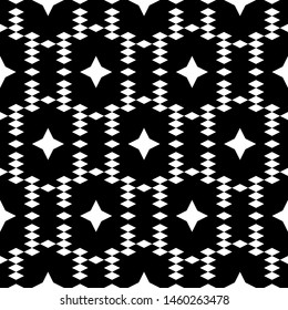 Seamless pattern. Geometrical backdrop. Rhombuses, stars ornament. Digital paper, web designing, textile print. Ethnic background. Simple shapes wallpaper. Vector.
