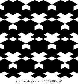 Seamless pattern. Geometrical backdrop. Rhombuses, chevrons, figures ornament. Abstract background. Polygons motif. Geometric shapes wallpaper. Digital paper, textile print, web design. Vector.