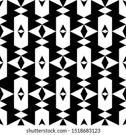 Seamless pattern. Geometrical backdrop. Rhombuses, hexagons, arrows ornament. Simple shapes wallpaper. Geometric background. Polygons motif. Digital paper, textile print, abstract. Vector artwork.