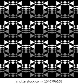 Seamless pattern. Geometrical backdrop. Rhombuses, triangles, parallelograms ornament. Polygons background. Shapes wallpaper. Digital paper, web designing, textile print.