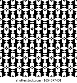 Seamless pattern. Geometrical backdrop. Rhombuses, stars, figures ornament. Polygons background. Simple shapes wallpaper. Digital paper, web designing, textile print, abstract. Vector artwork