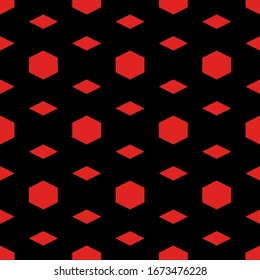 Seamless pattern. Geometrical backdrop. Rhombuses, hexagons ornament. Quadrangular, hexagonal shapes wallpaper. Geometric background. Polygons motif. Digital paper, textile print, abstract. Vector.