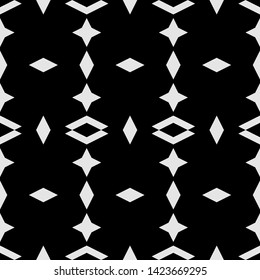 Seamless pattern. Geometrical backdrop. Simple shapes wallpaper. Digital paper, web designing, textile print. Polygons background. Rhombuses, stars, figures ornament. Vector.