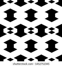 Seamless pattern. Geometrical backdrop. Simple shapes background. Rhombuses, figures ornament. Polygons motif. Digital paper, textile print, web design, abstract. Geometric wallpaper. Vector artwork.