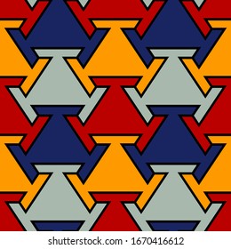 Patrón sin problemas. Fondo geométrico.Personajes ornamentales. Motivo poligonal.Fondo geométrico. Papel digital, papel textil, abstracto. Papel tapiz de formas simples. Vector.