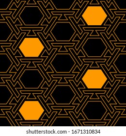 Seamless pattern. Geometrical backdrop.Polygonal motif. Geometric background. Digital paper, textile print, abstract. Shapes wallpaper.Hexagons, figures ornament. Vector.