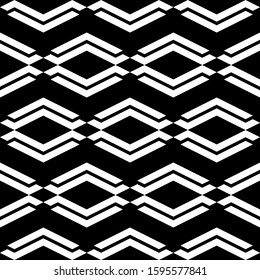 Seamless pattern. Geometrical background. Rhombuses, figures ornament. Diamonds, curves, chevrons wallpaper. Ethnic motif. Geometric backdrop. Digital paper, textile print, web design, abstract.