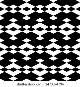 Seamless pattern. Geometrical figures backdrop. Rhombuses, chevrons ornament. Shapes background. Geometric wallpaper. Polygons motif. Digital paper, textile print, web design, abstract. Vector