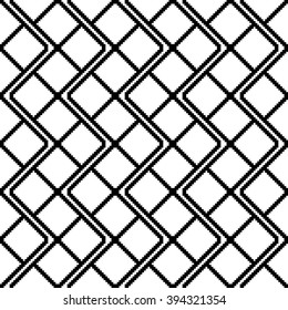 Seamless pattern with geometrical figures. Black and white vector image. For web design, presentations, textile and light industry