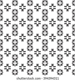 Seamless pattern with geometrical figures. Black and white vector image. For web design, presentations, textile and light industry