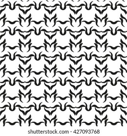 Seamless pattern with geometrical figures. Black and white vector image. For web design, presentations, textile and light industry