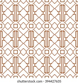 Seamless pattern with geometrical figures. Brown and white color. vector image. For web design, presentations, textile and light industry