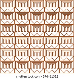 Seamless pattern with geometrical figures. Brown and white color. vector image. For web design, presentations, textile and light industry