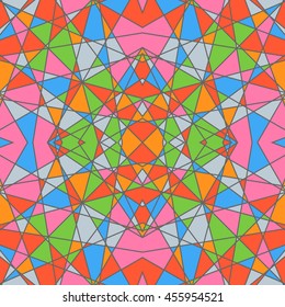 Seamless pattern with geometrical figures. Colored background