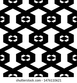 Seamless pattern. Geometrical figures wallpaper. Rhombuses, trapeziums, figures ornament. Shapes backdrop. Geometric background. Digital paper, textile print, web design, abstract. Vector artwork.
