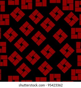 Seamless pattern with geometrical shapes and diamonds on black