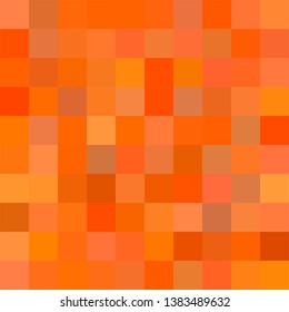 Seamless pattern. Geometrical square background. Orange colors. Pixel art style. Vector tile. Abstract illustration.