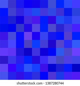 Seamless pattern. Geometrical square background. Blue colors. Pixel art style. Vector tile. Abstract illustration.