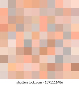 Seamless pattern. Geometrical square background. Creamy colors. Pixel art style. Vector tile. Abstract illustration.