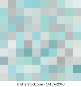 Seamless pattern. Geometrical square background. Blue colors. Pixel art style. Vector tile. Abstract illustration.