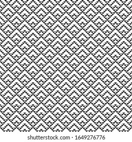 Seamless pattern. Geometrical wallpaper. Triangular shapes backdrop. Ethnic motif. Digital paper, textile print, web design, abstract. Triangles ornament. Geometric figures background. Vector artwork