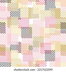 Seamless pattern of geometries in pastel colors. Watercolour print for textile, wallpaper, wrapping paper.