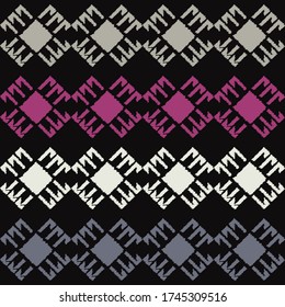 Seamless pattern. Geometry. Design with manual hatching. Ethnic boho ornament. Vector illustration for web design or print.