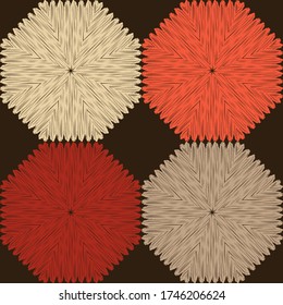 Seamless pattern. Geometry. Design with manual hatching. Ethnic boho ornament. Vector illustration for web design or print.