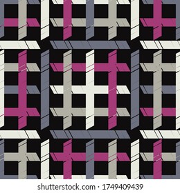 Seamless pattern. Geometry. Design with manual hatching. Textile. Ethnic boho ornament. Vector illustration for web design or print.