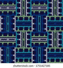 Seamless pattern. Geometry. Design with manual hatching. Textile. Ethnic boho ornament. Vector illustration for web design or print.
