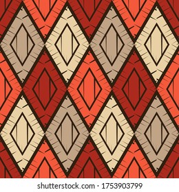 Seamless pattern. Geometry. Design with manual hatching. Textile. Ethnic boho ornament. Vector illustration for web design or print.