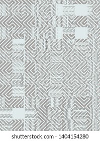 Seamless pattern geomteric  tribal  design. Navajo background with ethnic triangles and vintage effect. Textile print for bed linen, jacket, package design, fabric and fashion concepts - Illustration