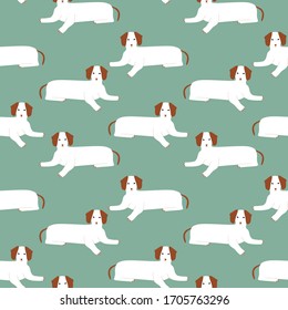 Seamless pattern with German badger-dog, dachshund. Cute cartoon character. Animal print.