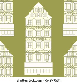 seamless pattern German a houses are multistory vector illustration