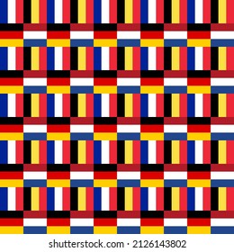 patrón sin fisuras de alemania, holland, belgica y banderas francia. ilustración vectorial