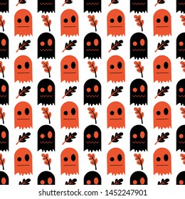 Seamless pattern with ghost. seamless autumn pattern. seamless ghost patternseamless hallowen pattern, vector illustration