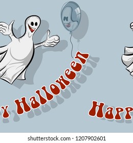 seamless pattern with a ghost  for halloween