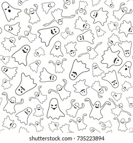 seamless pattern with ghost icons