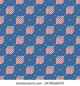 seamless pattern with gift birthday 