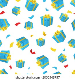 seamless pattern with gift box pattern. background image vector.