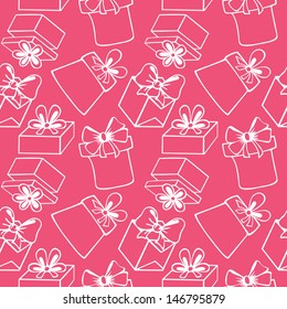 Seamless pattern with gift boxes