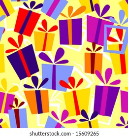 Seamless pattern with gift boxes