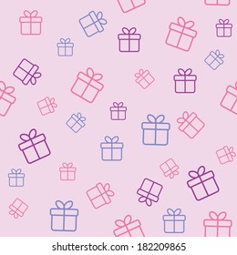 Seamless pattern with gift boxes