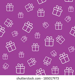 Seamless pattern with gift boxes